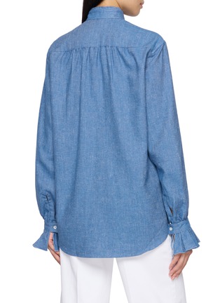 Back View - Click To Enlarge - BOURRIENNE PARIS X - High Officer Collar Ruffle Detail Linen Shirt