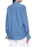 Back View - Click To Enlarge - BOURRIENNE PARIS X - High Officer Collar Ruffle Detail Linen Shirt