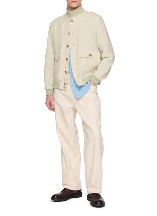 Figure View - Click To Enlarge - VALSTAR - High Neck Button Up Linen Jacket