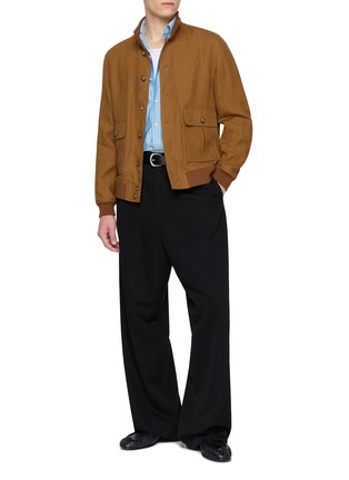 Figure View - Click To Enlarge - VALSTAR - High Neck Button Up Linen Jacket