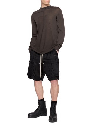 Figure View - Click To Enlarge - RICK OWENS  - Cargobela Exposed Zip Technical Shorts