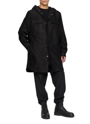 Figure View - Click To Enlarge - RICK OWENS  - Hooded Overshirt Jacket