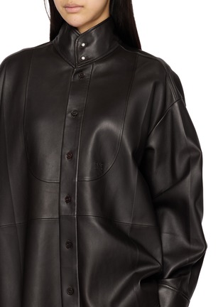  - NACKIYÉ - High Neck Button Up Leather Jacket