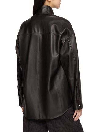 Back View - Click To Enlarge - NACKIYÉ - High Neck Button Up Leather Jacket