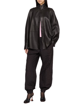 Figure View - Click To Enlarge - NACKIYÉ - High Neck Button Up Leather Jacket