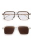 A. SOCIETY Kowloon Metal Rectangular Clip On Sunglasses