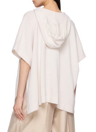 Back View - Click To Enlarge - PESERICO - Kimono Hooded V-Neck Jacket