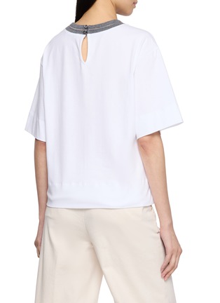 Back View - Click To Enlarge - PESERICO - Contrast Trim Crewneck T-Shirt