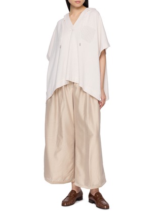 Figure View - Click To Enlarge - PESERICO - Semi Gloss Wide Leg Pants