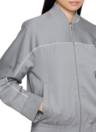  - PESERICO - Bi-Material Knitted Bomber Collar Jacket