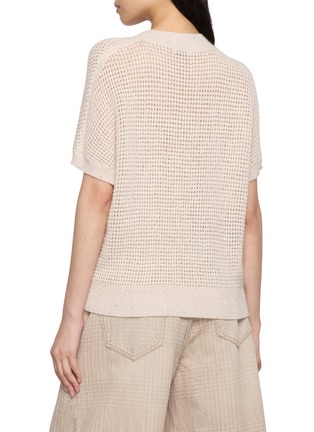 Back View - Click To Enlarge - PESERICO - Short Sleeve V-Neck Knit Top