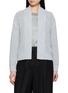 PESERICO Open Knit Shawl Collar Cropped Cardigan