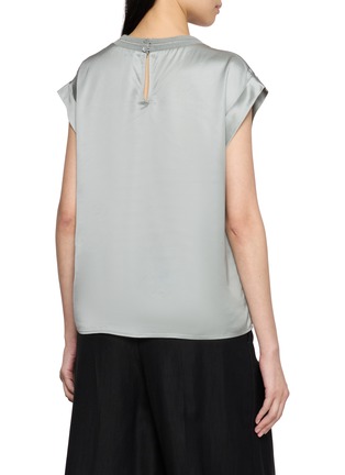 Back View - Click To Enlarge - PESERICO - Round Neck Satin Top