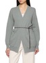 PESERICO Belted Embellished Cuff Knit Cardigan