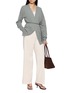 Figure View - Click To Enlarge - PESERICO - Belted Embellished Cuff Knit Cardigan