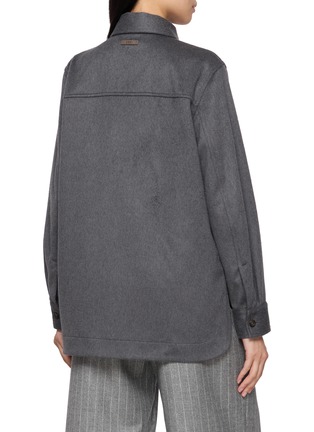 Back View - Click To Enlarge - PESERICO - Embellished Pocket Overshirt Jacket