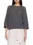 PESERICO Crewneck Sequin Open Knit Sweater