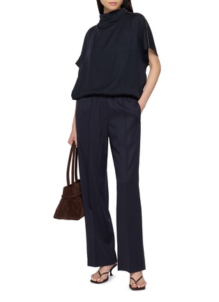 Figure View - Click To Enlarge - PESERICO - Mock Neck Embellished Short Sleeve Top