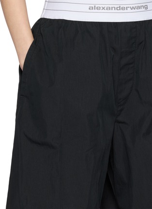  - ALEXANDERWANG - Logo Elasticated Waistband Pleated Wide Leg Pants