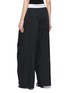 Back View - Click To Enlarge - ALEXANDERWANG - Logo Elasticated Waistband Pleated Wide Leg Pants