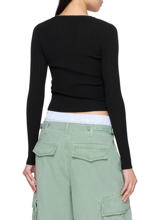 Back View - Click To Enlarge - ALEXANDERWANG - V-neck Pointelle Knit Cardigan