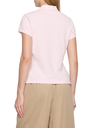 Back View - Click To Enlarge - ALEXANDERWANG - Cropped Crystal Hotfix Cotton Polo Shirt