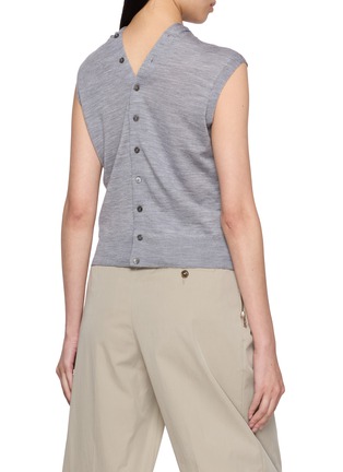 Back View - Click To Enlarge - ALEXANDERWANG - Sleeveless Continuous Placket Knit Cardigan