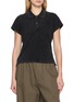 ALEXANDERWANG Cropped Crystal Hotfix Cotton Polo Shirt