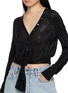 - ALEXANDERWANG - Hotfix Embellished Knotted Deep V-Neck Cardigan