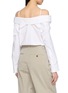 Back View - Click To Enlarge - ALEXANDERWANG - Off Shoulder Drawstring Hem Cropped Cotton Shirt