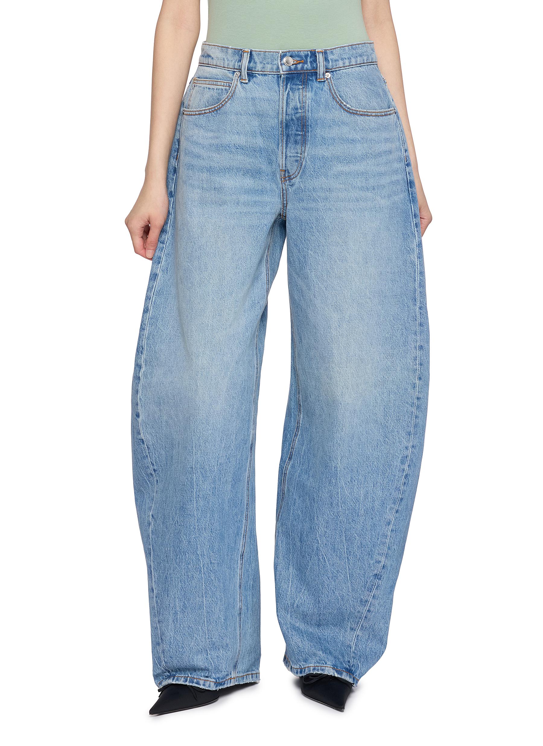 ALEXANDERWANG | Crystal Hotfix Back Pocket Cotton Denim Blow Up