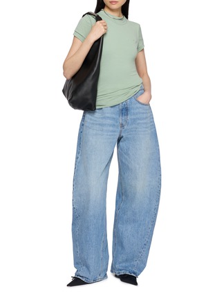 Figure View - Click To Enlarge - ALEXANDERWANG - Crystal Hotfix Back Pocket Cotton Denim Blow Up Jeans