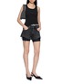 Figure View - Click To Enlarge - ALEXANDERWANG - Pre-Styled Dark Wash Shorts