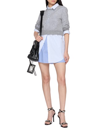Figure View - Click To Enlarge - ALEXANDERWANG - Layered Crewneck Sweater Shirt 