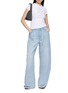 Figure View - Click To Enlarge - ALEXANDERWANG - Crystal Drawcord Balloon Cotton Denim Joggers
