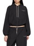 ALEXANDERWANG Crystal Drawcord Cropped Zip Up Hoodie