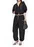 Figure View - Click To Enlarge - ALEXANDERWANG - Crystal Drawcord Cropped Zip Up Hoodie