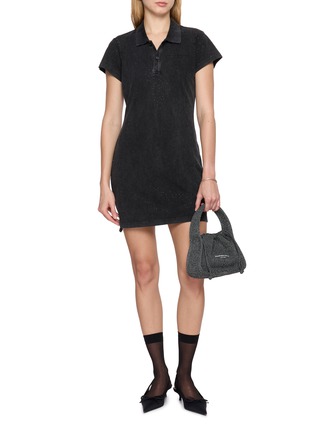 Figure View - Click To Enlarge - ALEXANDERWANG - Crystal Embellished Cotton Polo Dress