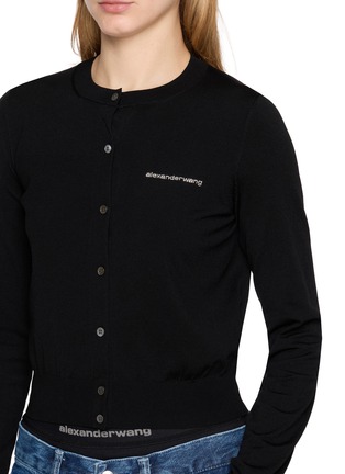 - ALEXANDERWANG - Crystal Hotfix Logo Knit Cardigan