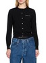 ALEXANDERWANG Crystal Hotfix Logo Knit Cardigan