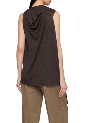 Back View - Click To Enlarge - GIA STUDIOS - Delvey Sleeveless Draped Scarf Top