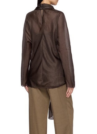 Back View - Click To Enlarge - GIA STUDIOS - Ondine Semi Sheer Scarf Blouse