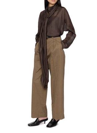 Figure View - Click To Enlarge - GIA STUDIOS - Ondine Semi Sheer Scarf Blouse
