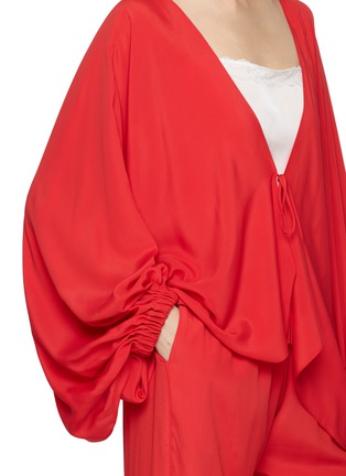  - SHARON WAUCHOB - Long Sleeve Tie Front Blouson Top