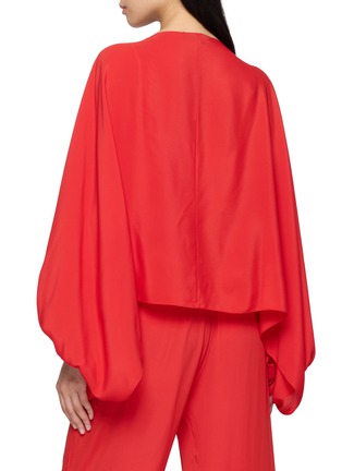 Back View - Click To Enlarge - SHARON WAUCHOB - Long Sleeve Tie Front Blouson Top