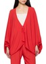 SHARON WAUCHOB Long Sleeve Tie Front Blouson Top