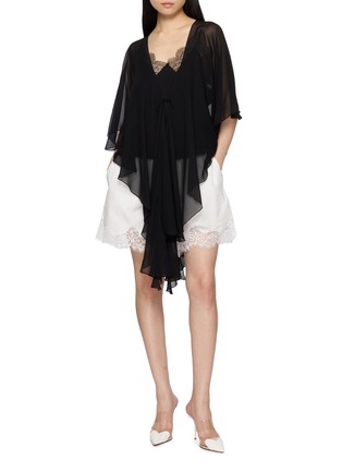 Figure View - Click To Enlarge - SHARON WAUCHOB - Mila Silk Chiffon Cape