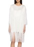 SHARON WAUCHOB Feather Fringe Mini Dress