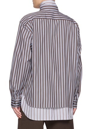 Back View - Click To Enlarge - DRIES VAN NOTEN - Camber Layered Striped Shirt