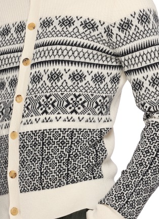  - DRIES VAN NOTEN - Fair Isle Pattern Wool Cotton Knit Cardigan
